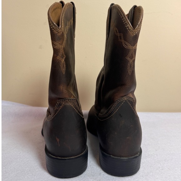 Ariat Mens Heritage Roper Distressed 13D Brown Leather Western Cowboy Boots ATS - Picture 8 of 15